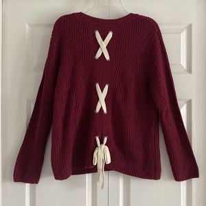 Harper Heritage Maroon Long Sleeve Sweater - Size Small